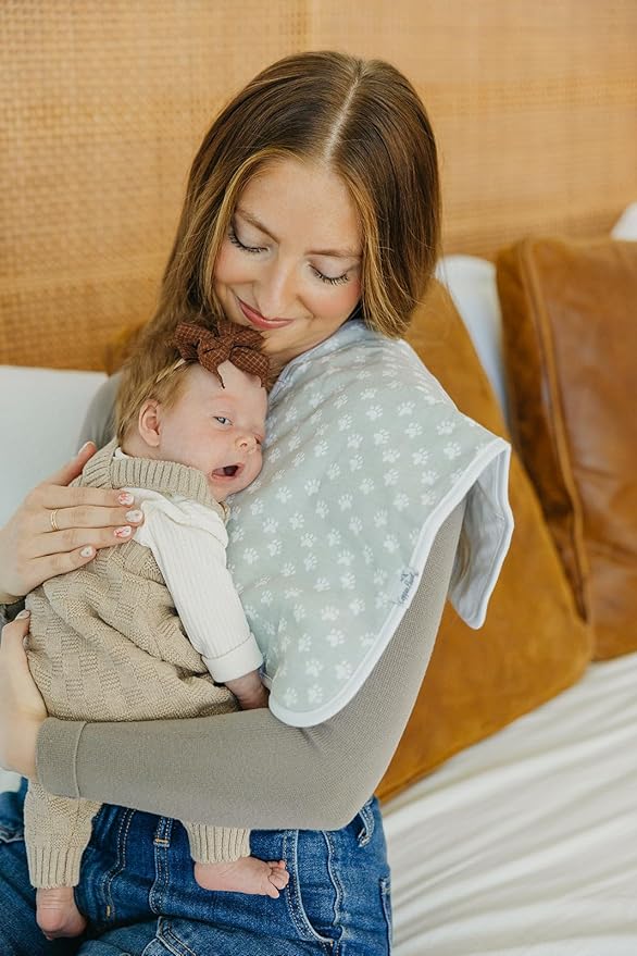 Copper Pearl Premium Baby Burp Cloths - 3-Pack Large Cotton Burp Cloths, Extra Soft Spit Up Rags with 3 Absorbent Layers, Perfect for Baby Boy and Baby Girl Gifts (21" x 10" Size, Rufus Set)