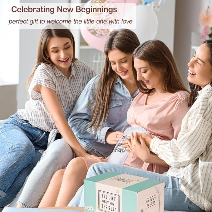 Breezy Valley Gender Reveal Baby Shower Gifts for New Parents, New Mom and Dad Gifts Mugs Est 2025, First Time Parents Gifts, Pregnancy Gifts for Expecting Mom and Dad to Be, Baby Gift Set Basket