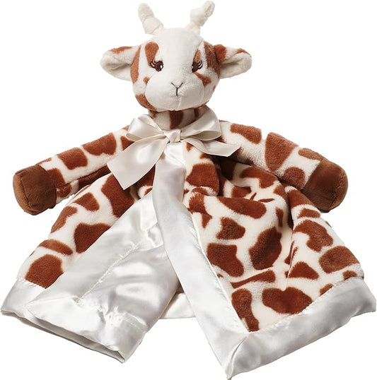 Bearington Baby Patches Snuggler - 15 Inch Giraffe Plush Stuffed Animal Security Blanket Lovey for Babies - Security Patch Plush Blanket