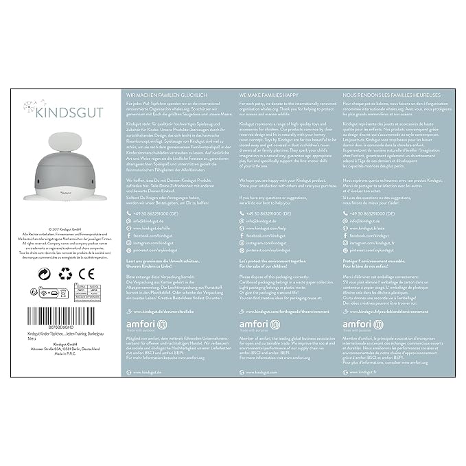 Kindsgut Potty Training Toilet in Whale Design, Designed in Germany, Potty Training in a Beautiful Design, Dark Grey
