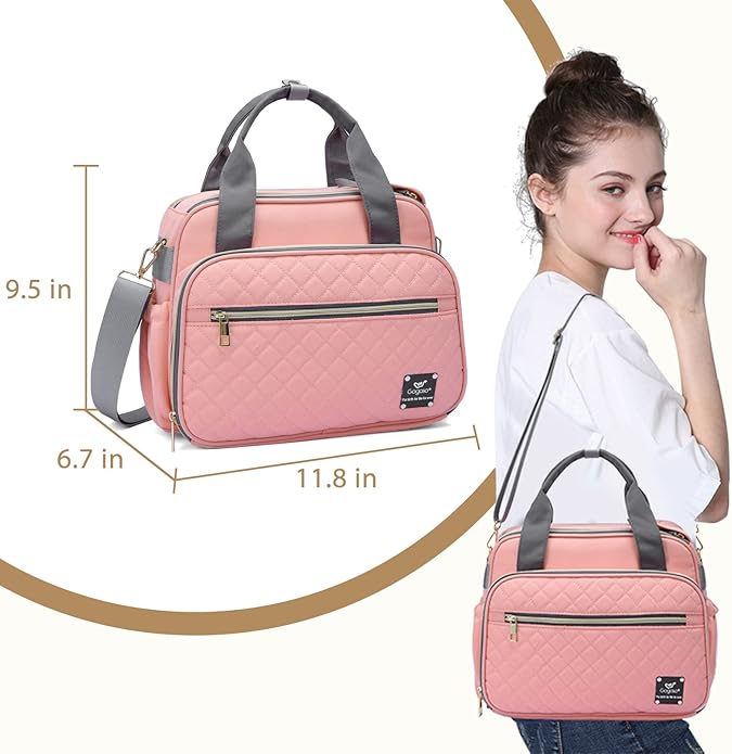 Crossbody Small Diaper Bag, Cute Mini Baby Diaper Tote Bags with Insulated Pockets for Traveling Outdoor Parent