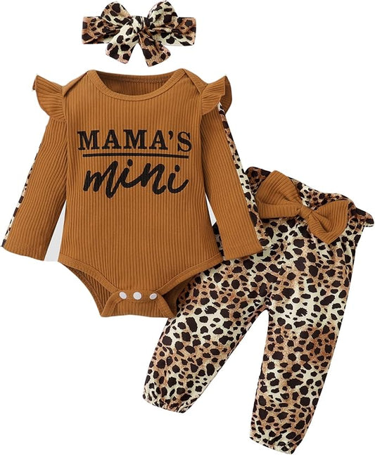 Infant Baby Girl Clothes Newborn Girl Outfit Long Sleeve Romper Pants Set Cute Baby Clothes for Girls Fall/Winter