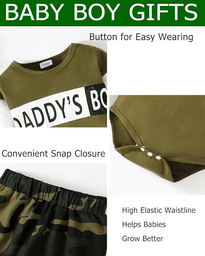 SUNNY PIGGY Baby Boy Clothes Newborn Infant Boys Outfits Romper Hat Pants 3PC Set 0-3 3-6 6-12 12-18 Month Clothing Gift