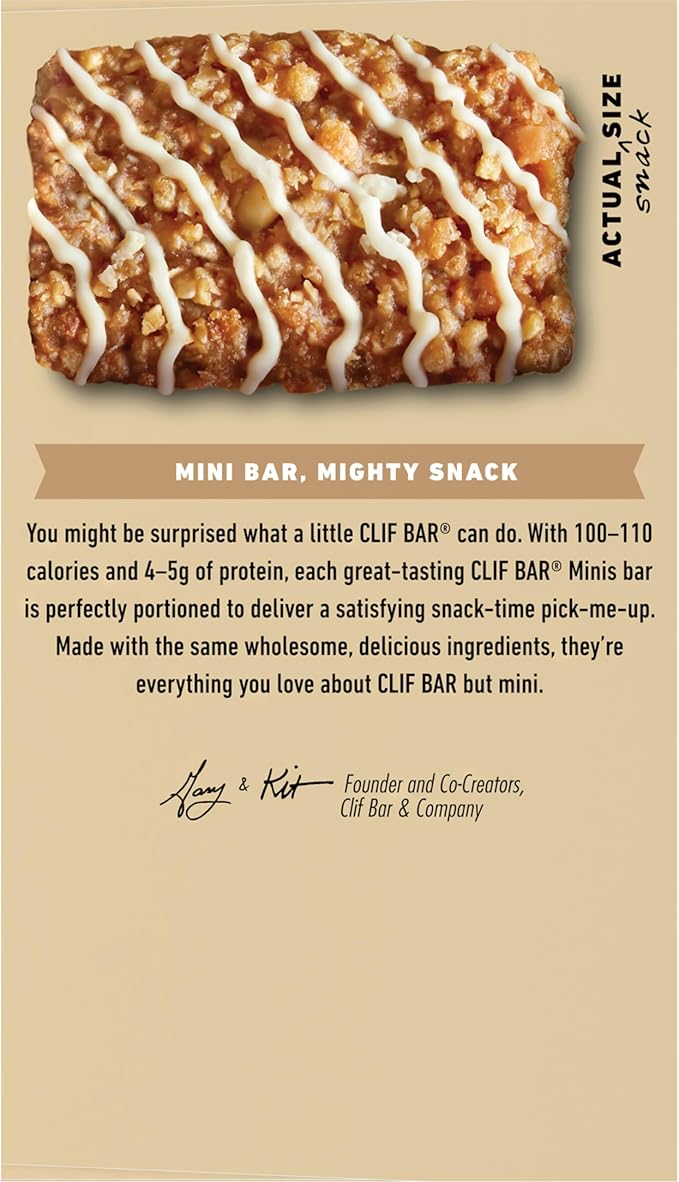 CLIF BAR Minis - White Chocolate Macadamia Nut Flavor - Made with Organic Oats - 4g Protein - Non-GMO - Plant Based - Snack-Size Energy Bars - 0.99 oz. (20 Pack)