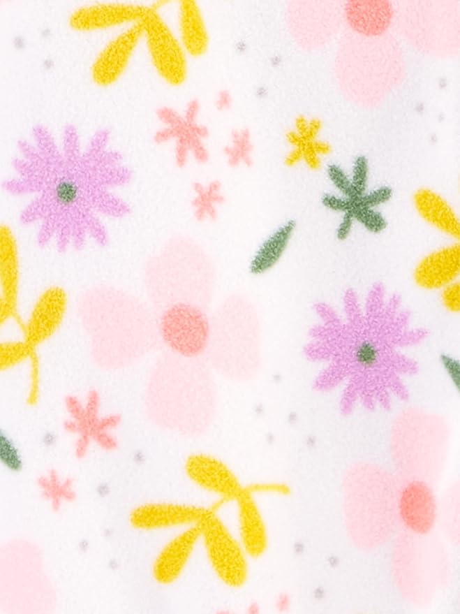 Simple Joys by Carter's Baby Girls' Cotton and Fleece Footed Sleep and Play, Pack of 2