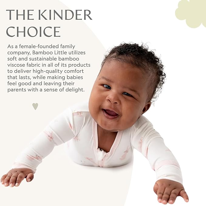 Bamboo Little Soft Baby Footie Pajamas, Baby Clothes, Newborn Sleepers, 95% Viscose and 5% Spandex, 0-24 Months