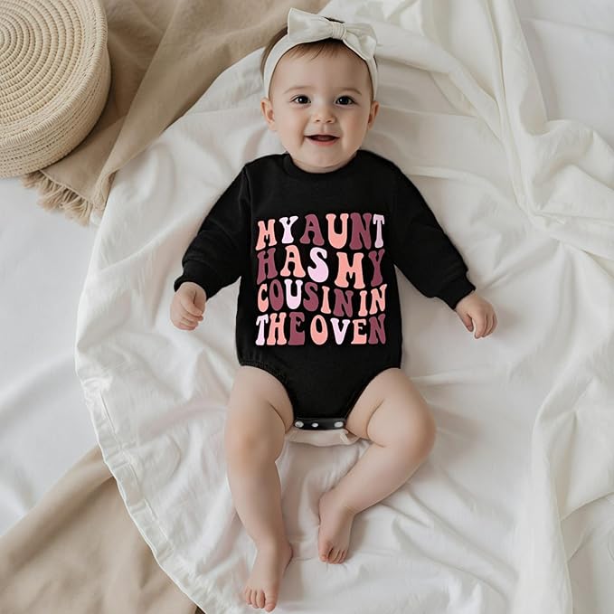 Kupretty Baby Boy Girl Sweatshirt Romper Cute Winter Fall Clothes Siblings Crew Neck Long Sleeve Bubble Infant Bodysuit