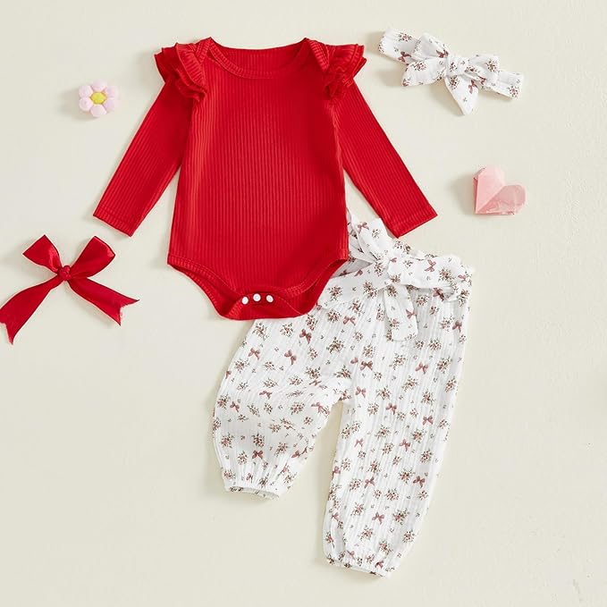 Mubineo Baby Girl Clothes Outfits Cute Flower Romper Daisy Pant Fall Winter Newborn Outfit Sets