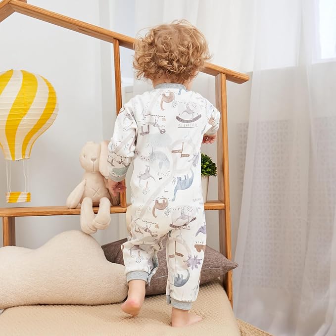 100% Organic Cotton Soft 3-24 Months 2-Piece Unisex Footless Newborn Baby Sleepers Pajamas Romper Boys Girls