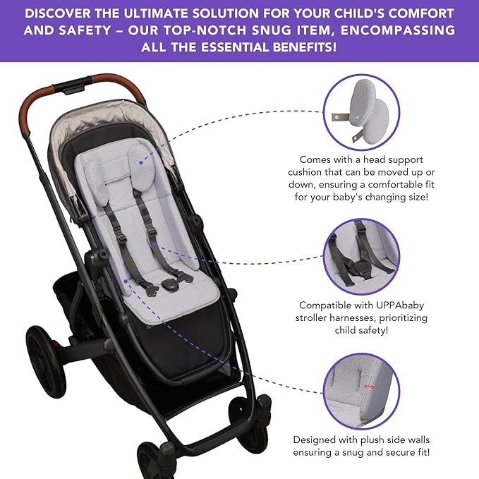 Infant Liner Seat Compatible with Uppababy Vista, Vista V2, Vista V3, Cruz V2, Cruz, RumbleSeat, and RumbleSeat V2, 2 in 1 Newborn to Toddler Comfort Insert