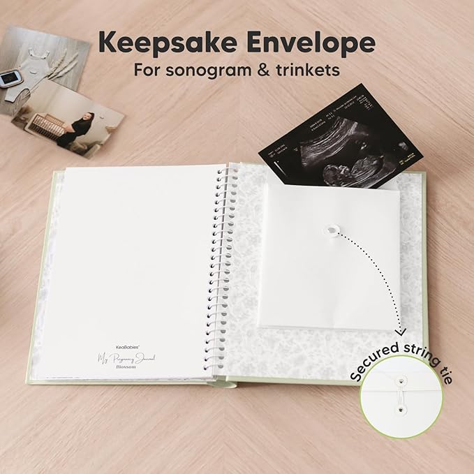 Pregnancy Journal, Pregnancy Announcements - 80 Pages Hard Cover Baby Books For Mom To Be Gift, Baby Memory Book Keepsake,Gender Reveal Gifts For New Moms,Shower & Registry(Chiffon)