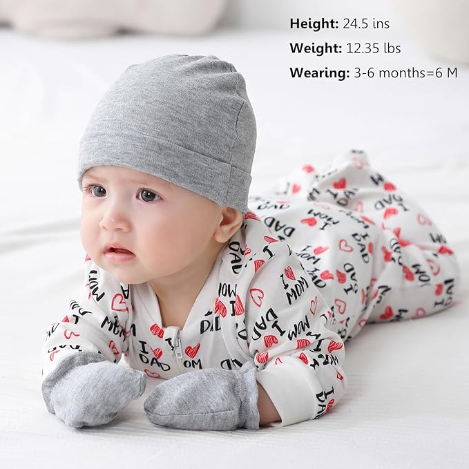 Newborn Baby 2-way Zipper Romper Cotton One-piece Jumsuit 3-pack, 0-24 Months