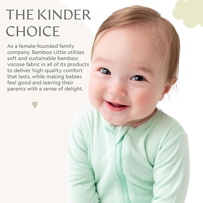 Bamboo Little Soft Baby Footie Pajamas, Baby Clothes, Newborn Sleepers, 95% Viscose and 5% Spandex, 0-24 Months