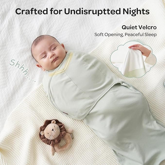 Momcozy Swaddles for Newborns, Quiet Fastner Suitable for Infant 0-3 Months, New-Parent-Friendly Swaddle Sack, Reduce Startle Reflex, Newborn Boys Girls Registry Essentials, 2-Pack, Serenity