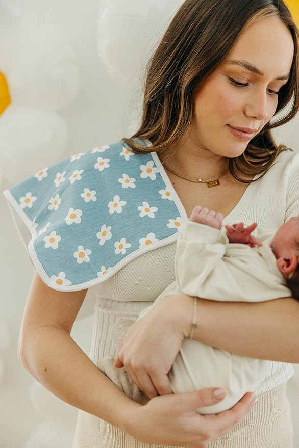 Copper Pearl Premium Baby Burp Cloths - 3-Pack Large Cotton Burp Cloths, Extra Soft Spit Up Rags with 3 Absorbent Layers, Perfect for Baby Girl Gifts (21" x 10" Size, Goosie Set)