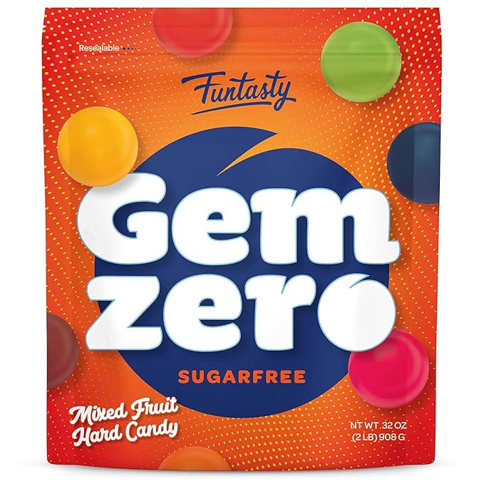 Sugar-Free Hard Candy - 2 Pound Bulk Pack - Assorted Flavors - Office Bowl Mix - Individually Wrapped