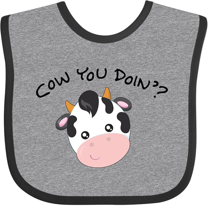 inktastic Cow You Doin' Cute Cow Baby Bib