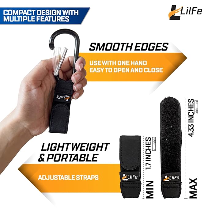 4 Pcs Baby Stroller Hooks for Hanging | Multipurpose Stroller Straps with Durable and Stylish Stroller Clips for Diaper Bags | The Perfect Mummy Hook for Stroller, Walker and Shopping (Black)