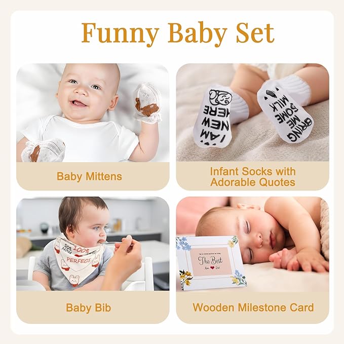 New Mom Gifts, 14pcs First Time Women Care Package after Baby, Pregnancy Gender Reveal Gifts with Mom and Dad Tumbler Set for Expecting Mommy, New Parents, Baby Shower