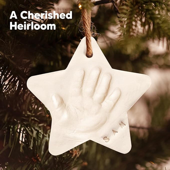 Baby Handprint Footprint Ornament Keepsake Kit - Newborn Imprint Ornament Kit for Baby Girl, Boy - Personalized New Baby Gifts for New Parents - Hand Print Christmas Ornament Maker (Multi-Colored)