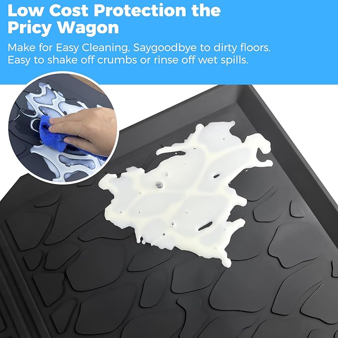 All Weather Mat for W2 Series, 30x16 inch Foldable Silicone Stroller Wagon Floor Insert Pad with Two Hooks