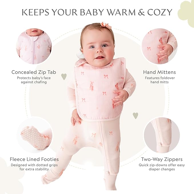 Bamboo Little Soft Baby Footie Pajamas, Baby Clothes, Newborn Sleepers, 95% Viscose and 5% Spandex, 0-24 Months