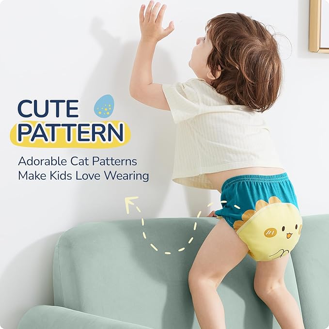 Toddler Potty Training Underwear for Kids, Cotton Reusable Waterproof Potty Training Pants Size 2t,3t,4t,5t,6t