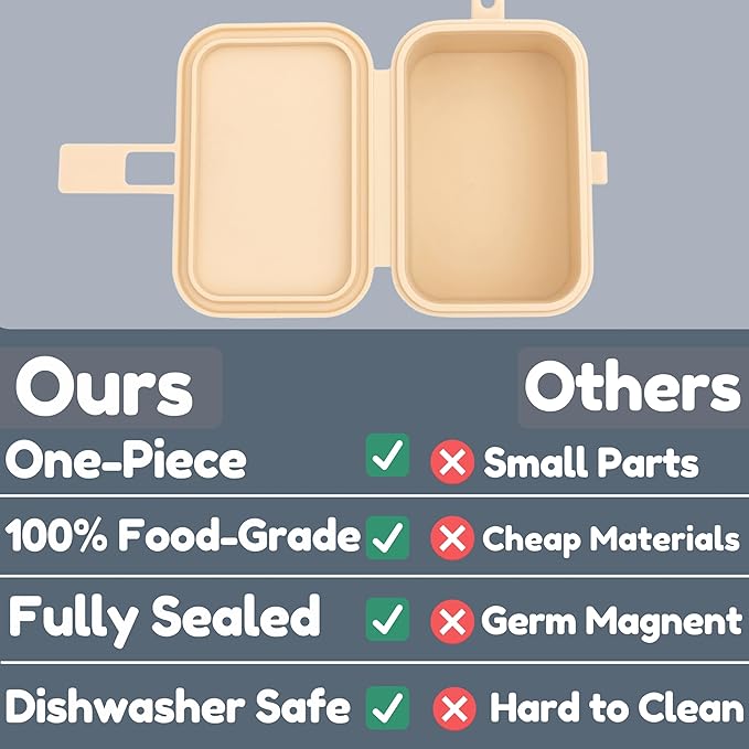 Silicone Pacifier Case - Hygienic Sealed Closure, One-Piece Easy-to-Clean Design,100% Food-Grade, BPA-Free Baby Pacifier Holder Case, Binky Holder, Attach to Any Diaper Bag or Stroller - Baby’s Aid