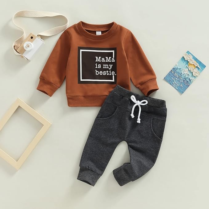 CIYCUIT Toddler Baby Boy Clothes Long Sleeve Sweatshirt Pants Set Fall Winter Outfits