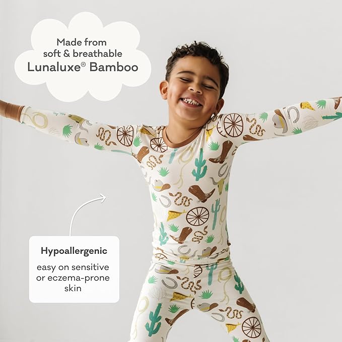 Little Sleepies Two-Piece Pajama Set for Boys & Girls, Soft Viscose from Bamboo Toddler Pajamas for Kids, Family Matching PJs