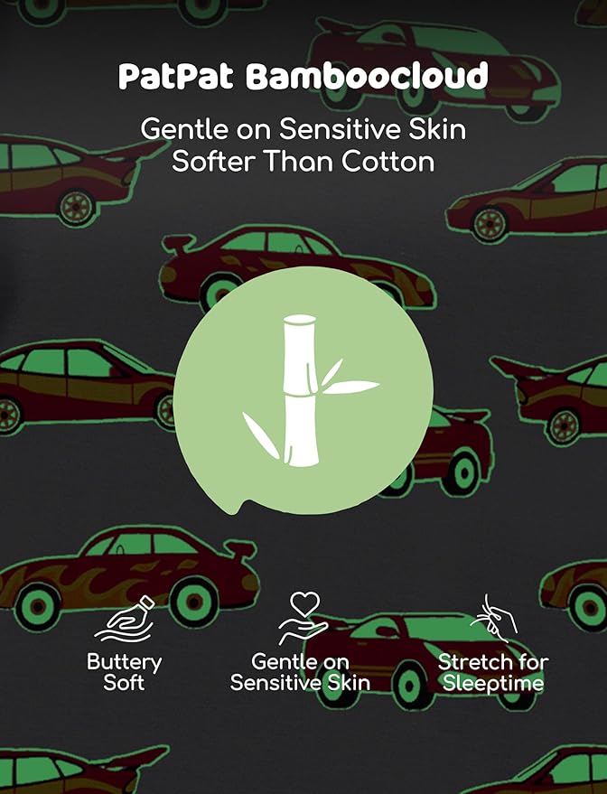 PATPAT Bamboo Viscose Pajama Sets for Toddler Boys & Girls Baby Kids, Ultra-soft Snug fit Pjs Sleepers for Birthday Holiday