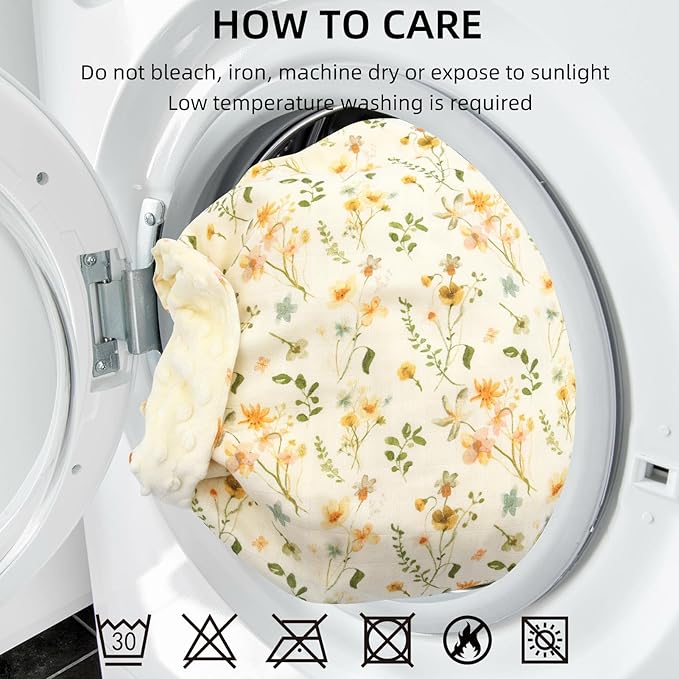 LifeTree Baby Blankets for Boys Girls, Soft Double Layer Swaddle Blankets, Muslin Front and Dotted Fleece Backing Receiving Bed Throw Blanket for Newborn Unisex, 31X40 Inches, WildFloral