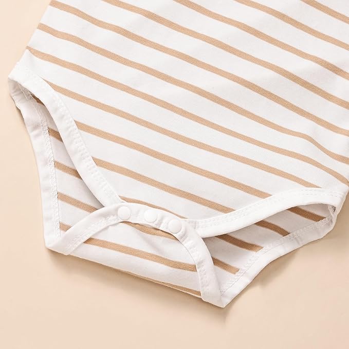 Baby Boy Clothes Newborn Outfits Stripe Romper Infant Cartoon Overall Adjustable Suspender Pants Set 0-18 Months