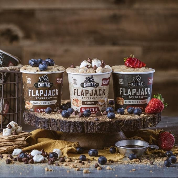 Kodiak Cakes Protein Pancake On The Go Flapjack Cups Mix; Buttermilk, Chocolate Chip, & S’mores Variety Pack