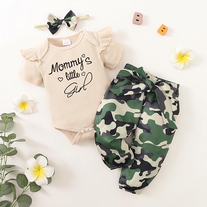 Infant Baby Girl Clothes Newborn Girl Outfit Long Sleeve Romper Pants Set Cute Baby Clothes for Girls Fall/Winter