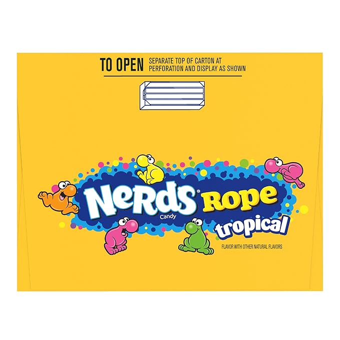 Nerds Rope Candy, Tropical Flavor, 0.92 Ounce Ropes (Pack of 48)