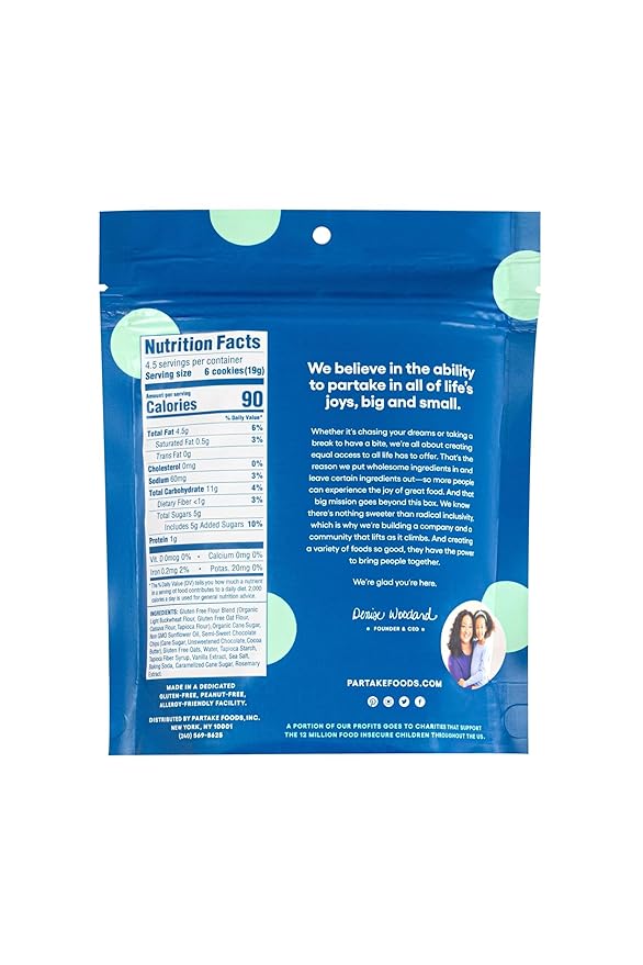 Partake Gluten Free Crunchy Chocolate Chip & Vanilla Sprinkle Cookies Variety Pack - Vegan - Free From the Top 9 Allergens Including Dairy, Wheat, Soy, Eggs, & Peanuts - Non GMO - Safe School & Office Snack (4 Pack, 4oz Resealable Bags)