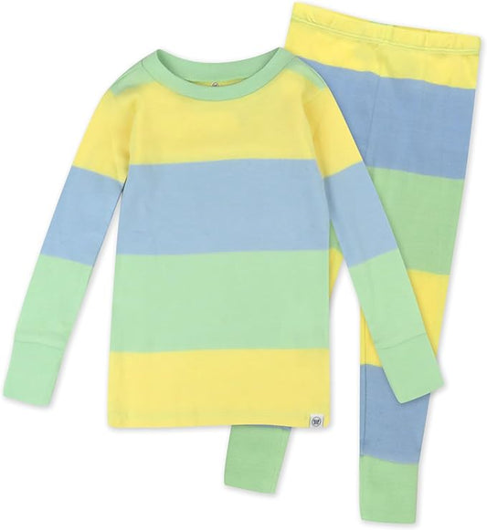 HonestBaby unisex-baby Celebration 2-piece Pajamas Sleepwear Pjs 100% Organic Cotton for Baby, Toddler, Kids