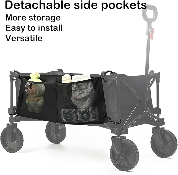 HX AURIZE Stroller Wagon Cargo Net and Organizer Wagon Accessories Compatible with WONDERFOLD All W-Series Models Black