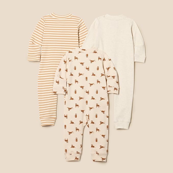 Amazon Essentials unisex-baby Cotton Zip-Front Footless Sleepsuit