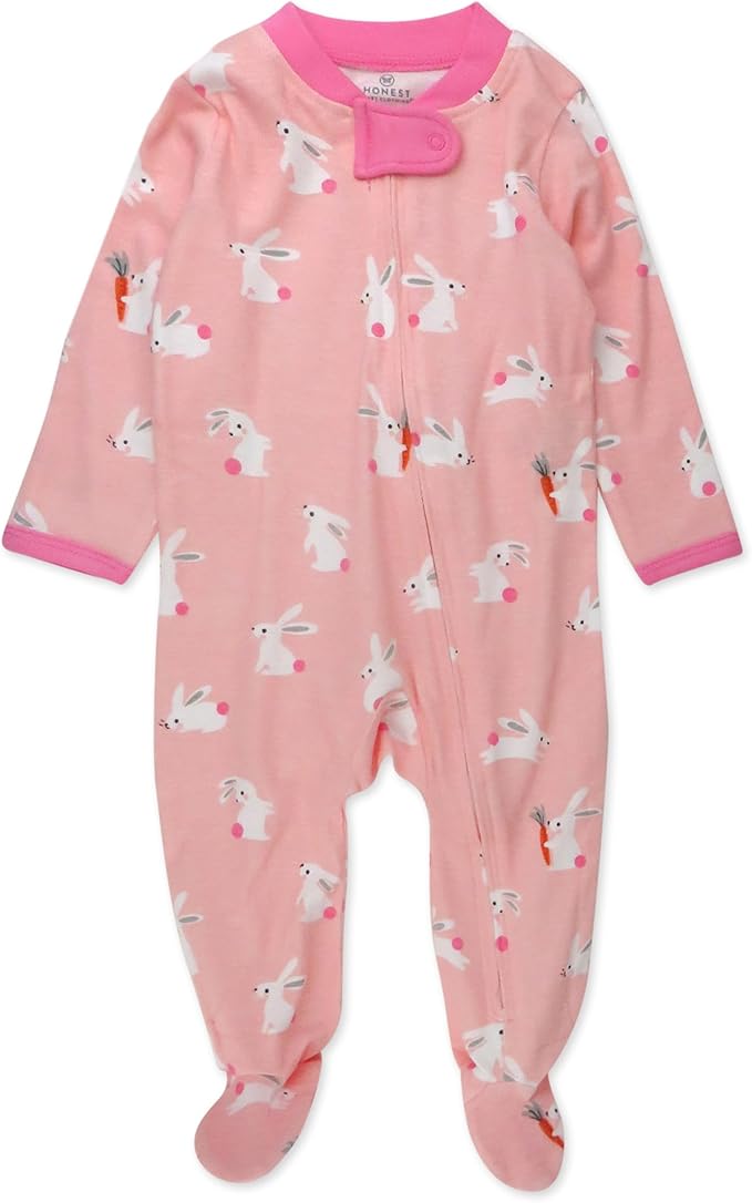 HonestBaby Baby Celebration Sleep & Play Footed One-Piece Pajama Sleeper 100% Organic Cotton