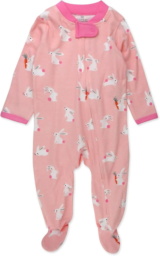 HonestBaby Baby Celebration Sleep & Play Footed One-Piece Pajama Sleeper 100% Organic Cotton
