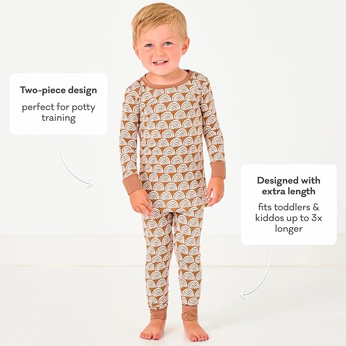 Little Sleepies Two-Piece Pajama Set for Boys & Girls, Soft Viscose from Bamboo Toddler Pajamas for Kids, Family Matching PJs