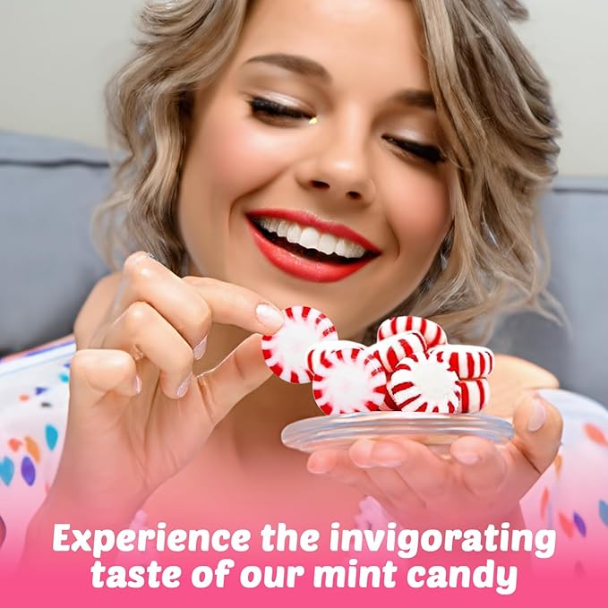 Bulk Starlight Peppermints Hard Candy – Approx. 180 Pieces, 2 lb Bag – Individually Wrapped Peppermint Discs for Parties, Candy Bowls & Holiday Treats