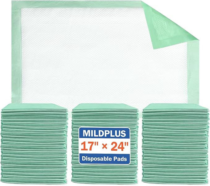 Disposable Underpads 17"×24"(100 pcs) Light Absorbent Bed Pads Small Chucks Pads for Kids, Puppy, Cat and Tioilet