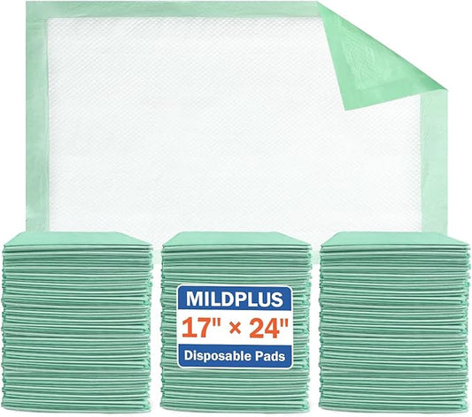Disposable Underpads 17"×24"(100 pcs) Light Absorbent Bed Pads Small Chucks Pads for Kids, Puppy, Cat and Tioilet