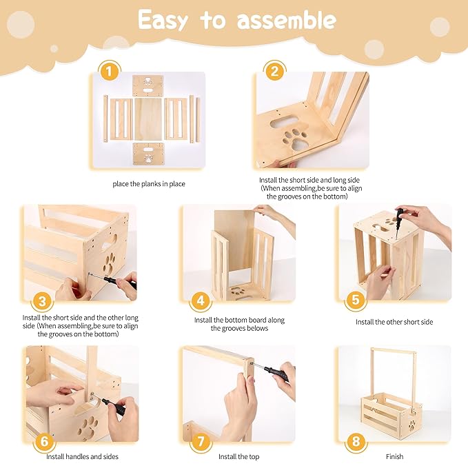 Wooden Baby Shower Crate Closet, Baby Basket with Handle Baby Storage Crate Hamper, Baby Welcome Gifts with 6 Pieces Teddy Bear Wooden Hangers, Baby Personailzed Basket for Pregnancy New Parent