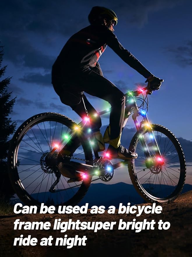 16.4FT Durable Baby Stroller Lights for Walking at Night, Make The Stroller Visible, with Cable Ties, LED Lights for Stroller Accessories Bikes, Multicolor