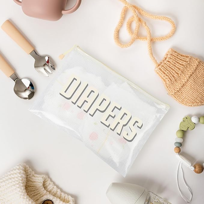 3pcs Hospital Bag Organizing Pouches for Labor and Delivery, Maternity Essentials Diaper Bag Organizer for Mom Travel - Beige/White