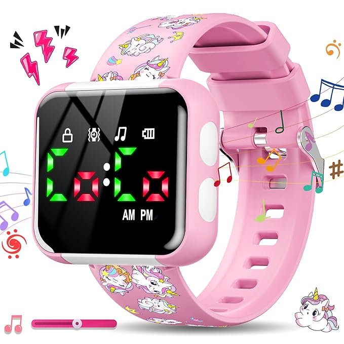 Potty Training Watch for Toddler Girls: Water Resistant Potty Reminder Watches for Kids Adjustable Volume Potty Trainer for Toddlers 1-3 for 2 3 4 Year Old Girl (Unicorn)